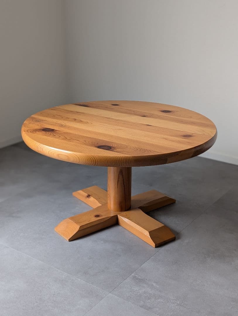 USED/無垢 パイン ラウンドローテーブル フレンチミッドセンチュリー 北欧