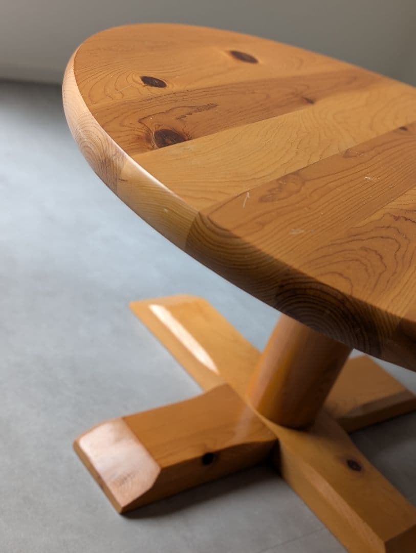 USED/無垢 パイン ラウンドローテーブル フレンチミッドセンチュリー 北欧