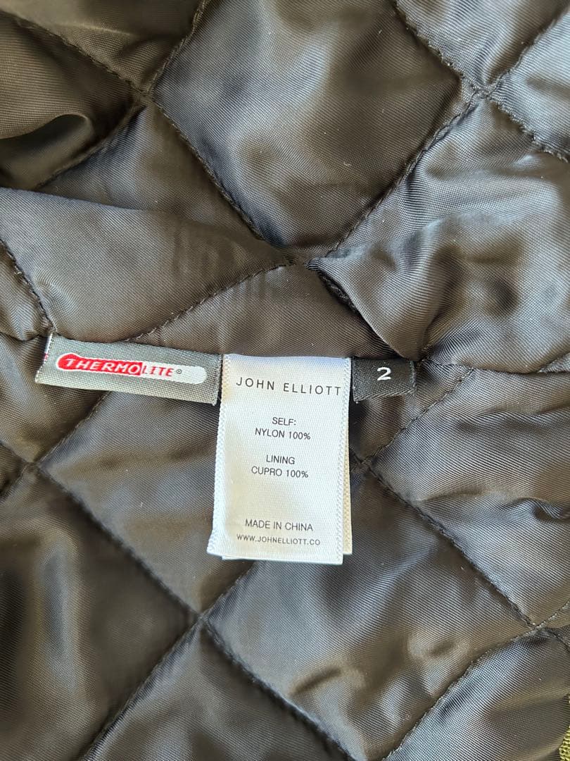 John Elliott MA1オリーブ サイズ2 クリーニング済み 値下げ
