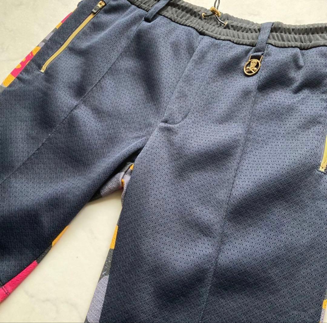 ⛳️極美品 メンズXL マークアンドロナ カモフラージュ柄 ハーフパンツ紺