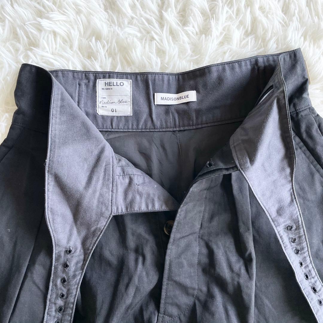 現行✨マディソンブルー　グルカショーツ　リネンブレンド　黒　01