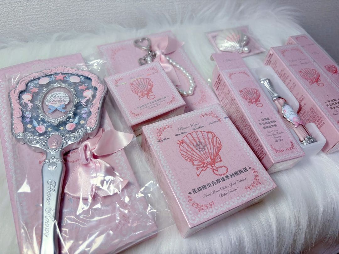 【新作】フラワーノーズ シェルズジュエルコレクション　ピンクの7点お得フルセット