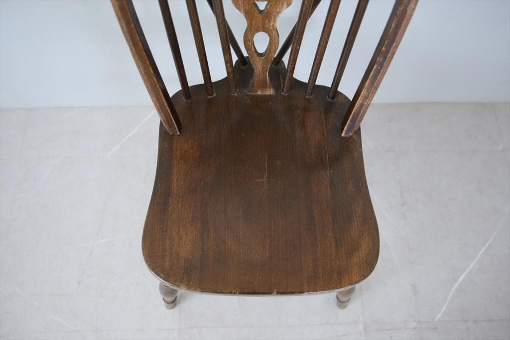 英国アンティーク木製ホイールバックチェア/ダイニングイス/椅子(89-224-1