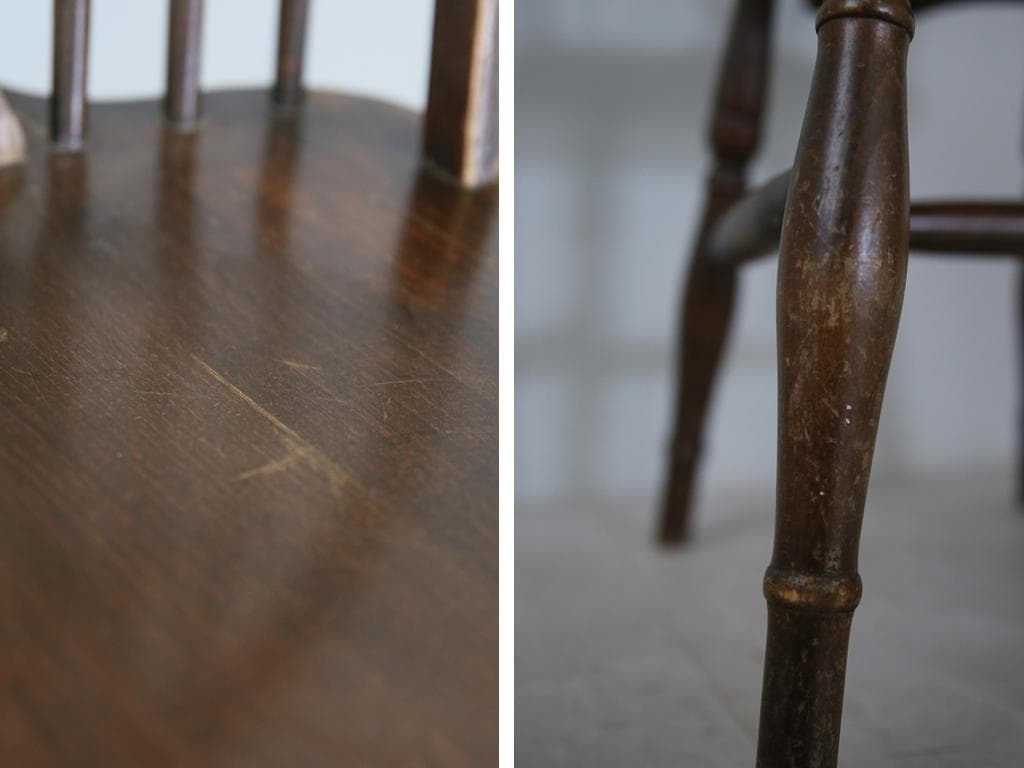 英国アンティーク木製ホイールバックチェア/ダイニングイス/椅子(89-224-1