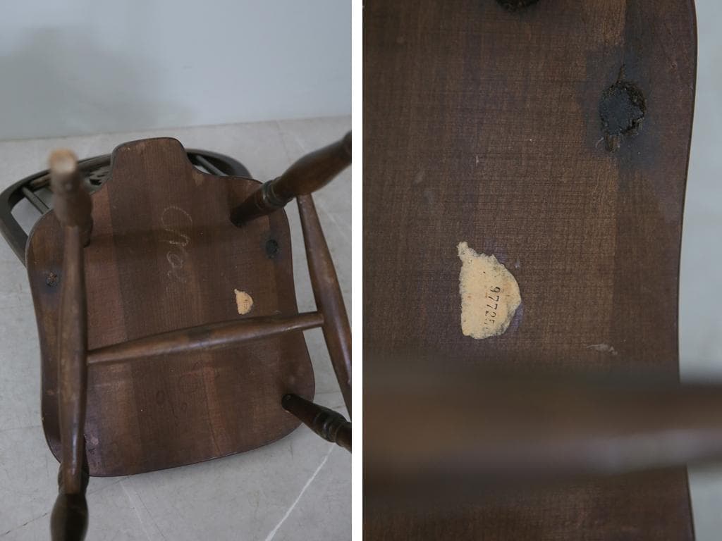 英国アンティーク木製ホイールバックチェア/ダイニングイス/椅子(89-224-1