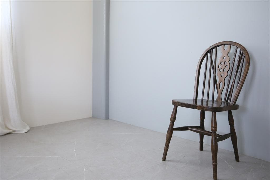 英国アンティーク木製ホイールバックチェア/ダイニングイス/椅子(89-224-1