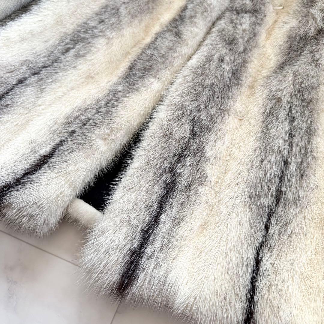 クロスミンク ファーコート リアルファー 毛皮 毛並み◎なめし柔らか