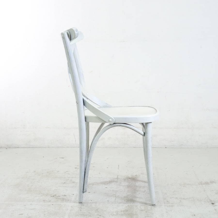 値下TON クロスバック ダイニングチェア アンティークホワイト チェコ製4