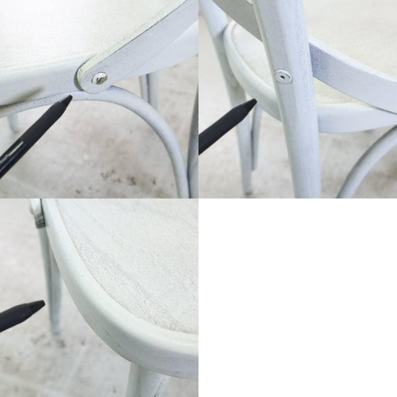 値下TON クロスバック ダイニングチェア アンティークホワイト チェコ製4