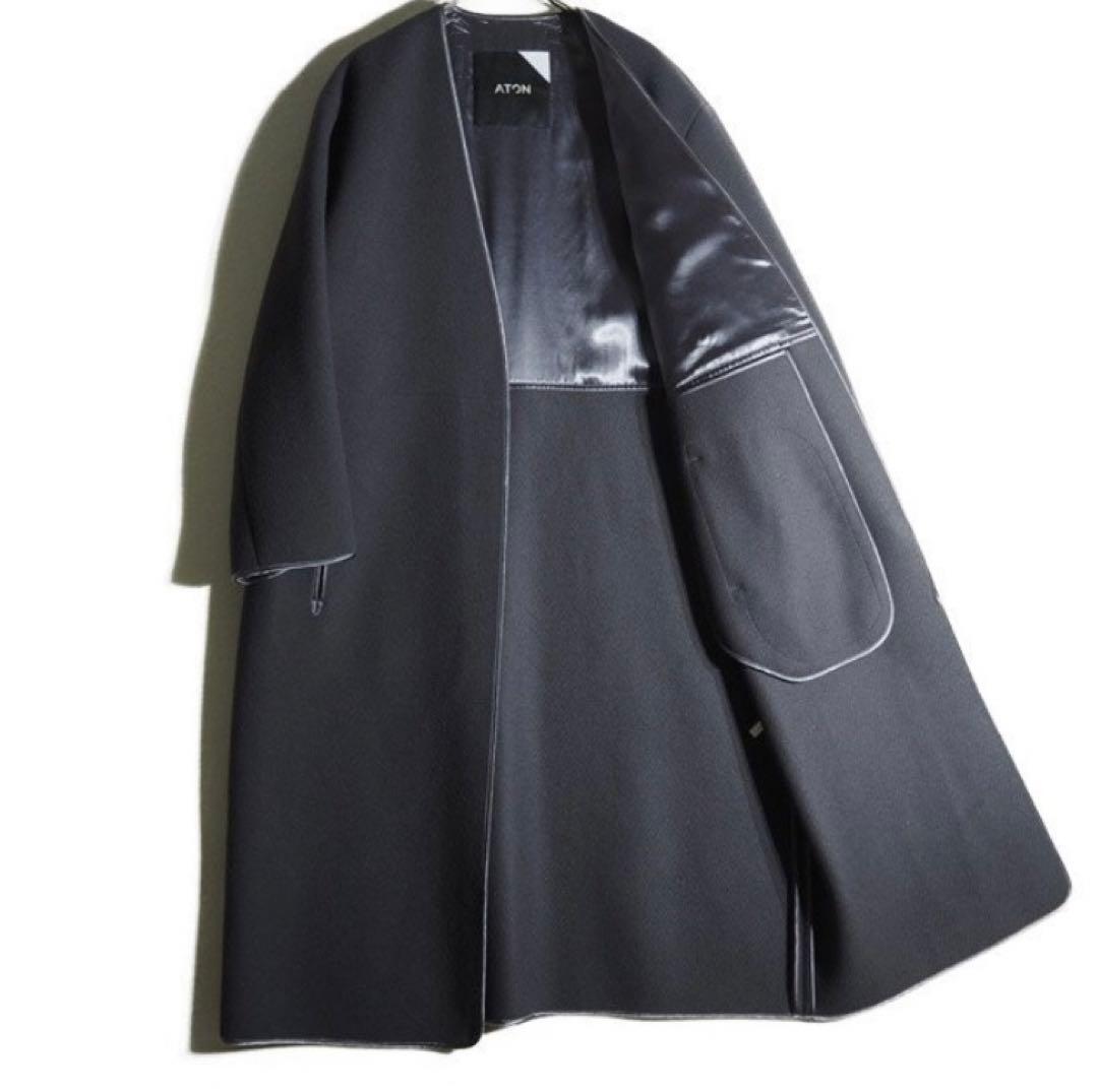 【売り切り価格❣️】ATON エイトン　パイピングガウンコート