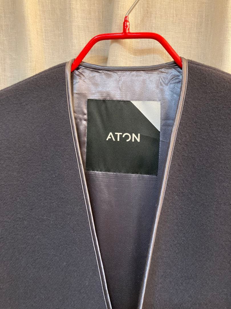 【売り切り価格❣️】ATON エイトン　パイピングガウンコート