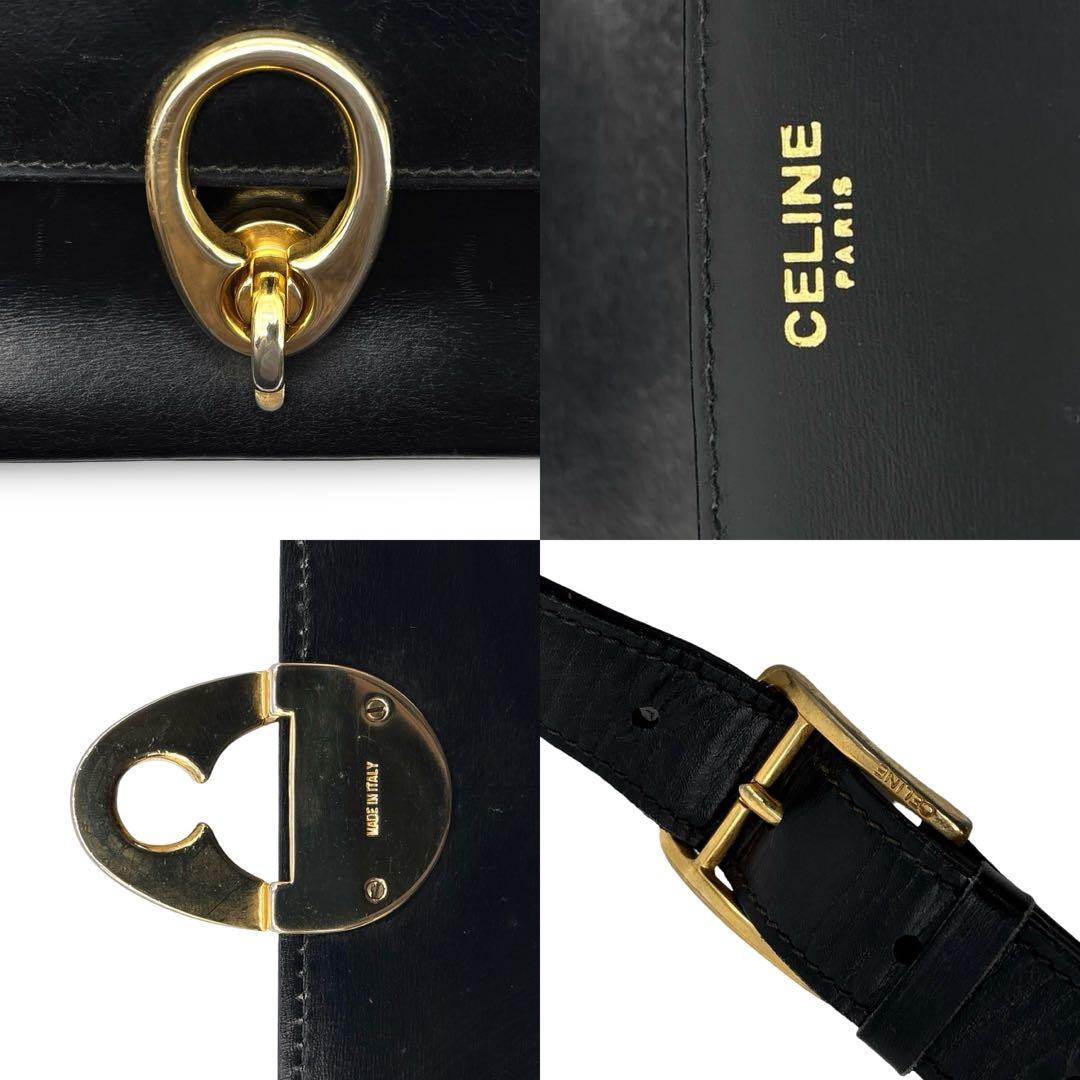 極美品】CELINE セリーヌ ショルダーバッグ ゴールド金具　オールド 革
