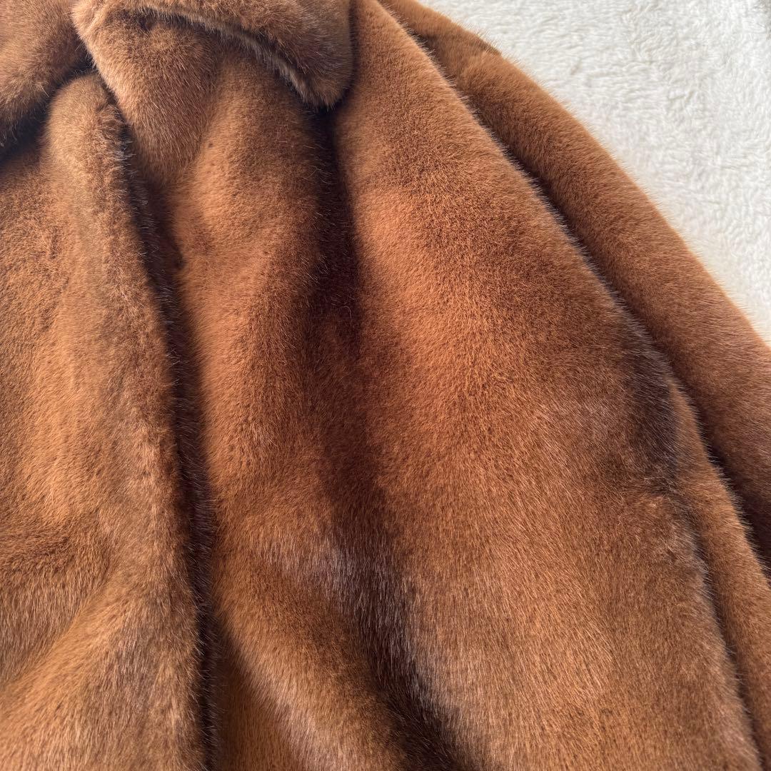 SLY FUR FRONT HOOK コート ブラウン