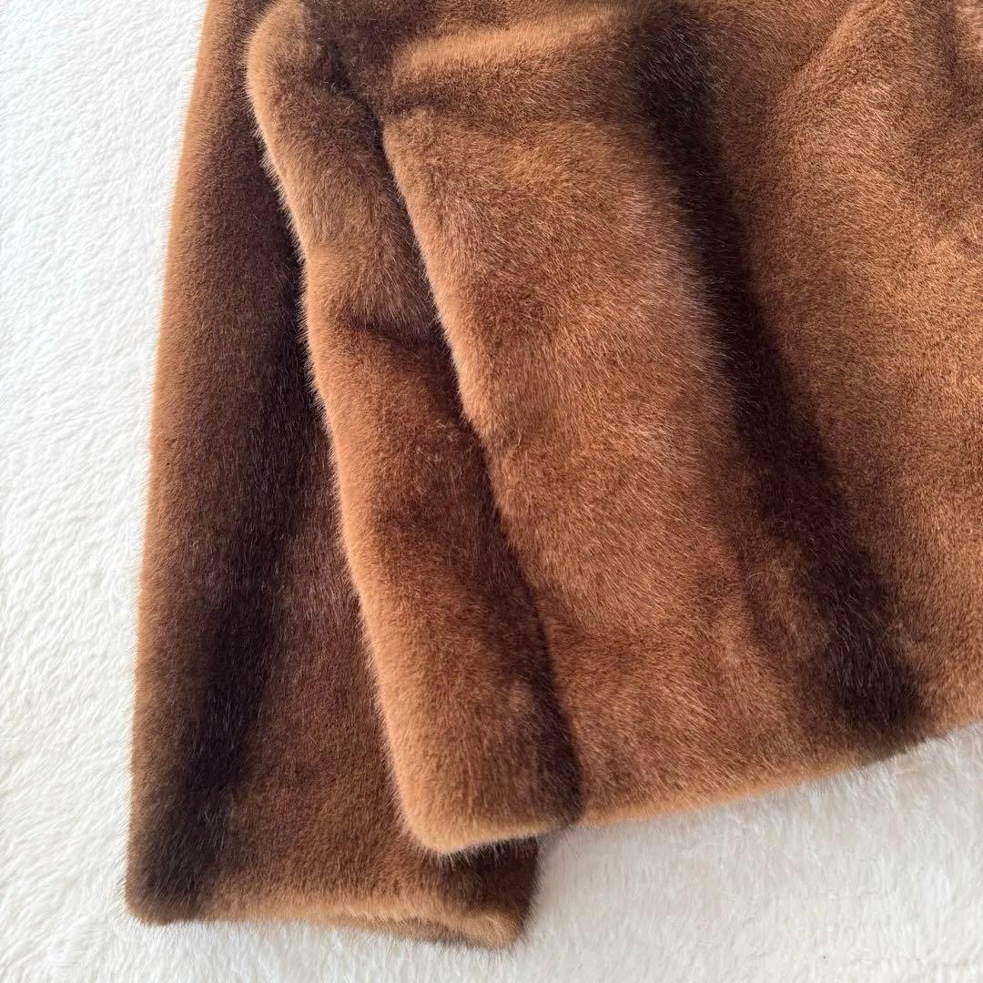 SLY FUR FRONT HOOK コート ブラウン