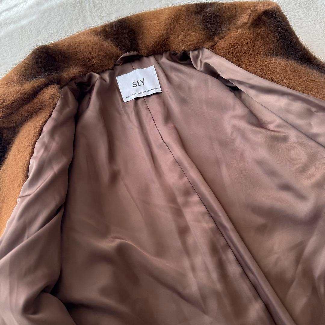SLY FUR FRONT HOOK コート ブラウン