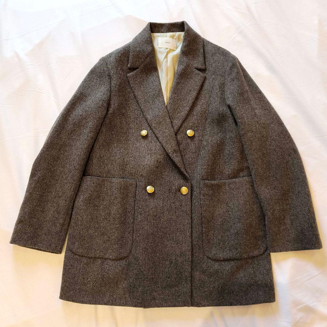 IENA イエナ 杢ツイード W前ジャケット ブラウン 38