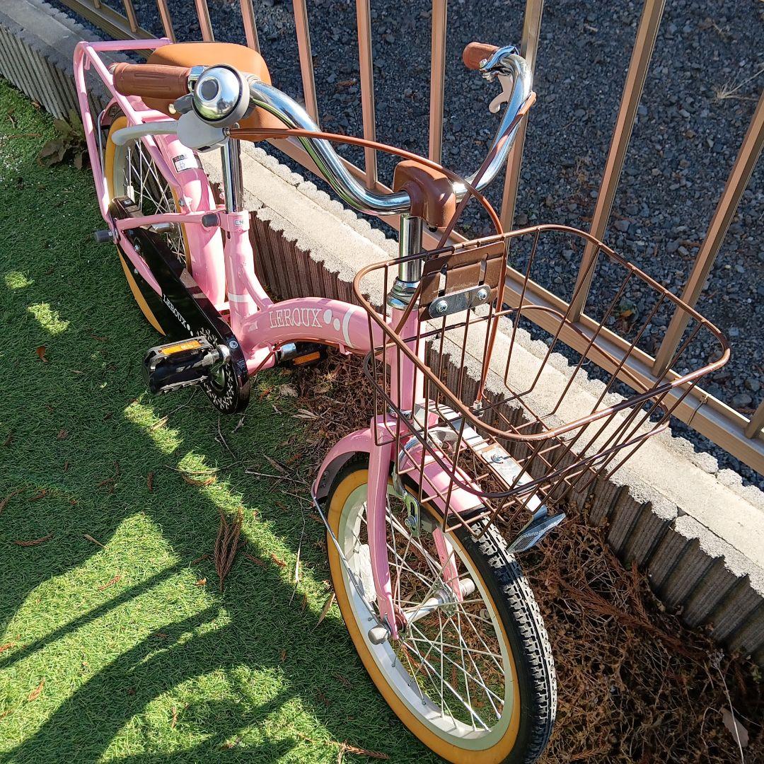 幼児用自転車 バスケット、補助輪付き16インチ