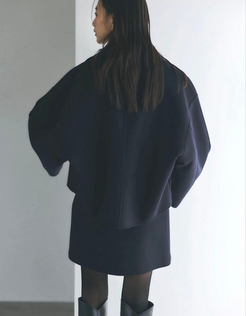 ánuans 完売品リバーウールミニスカート NAVY/1