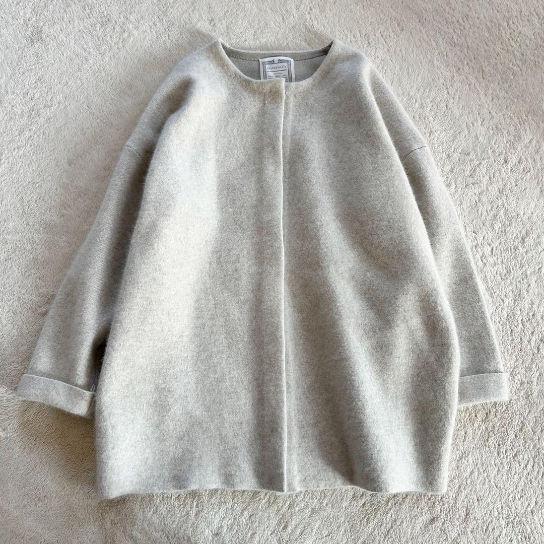 BEARDSLEY ビアズリー ノーカラーコート オフホワイト