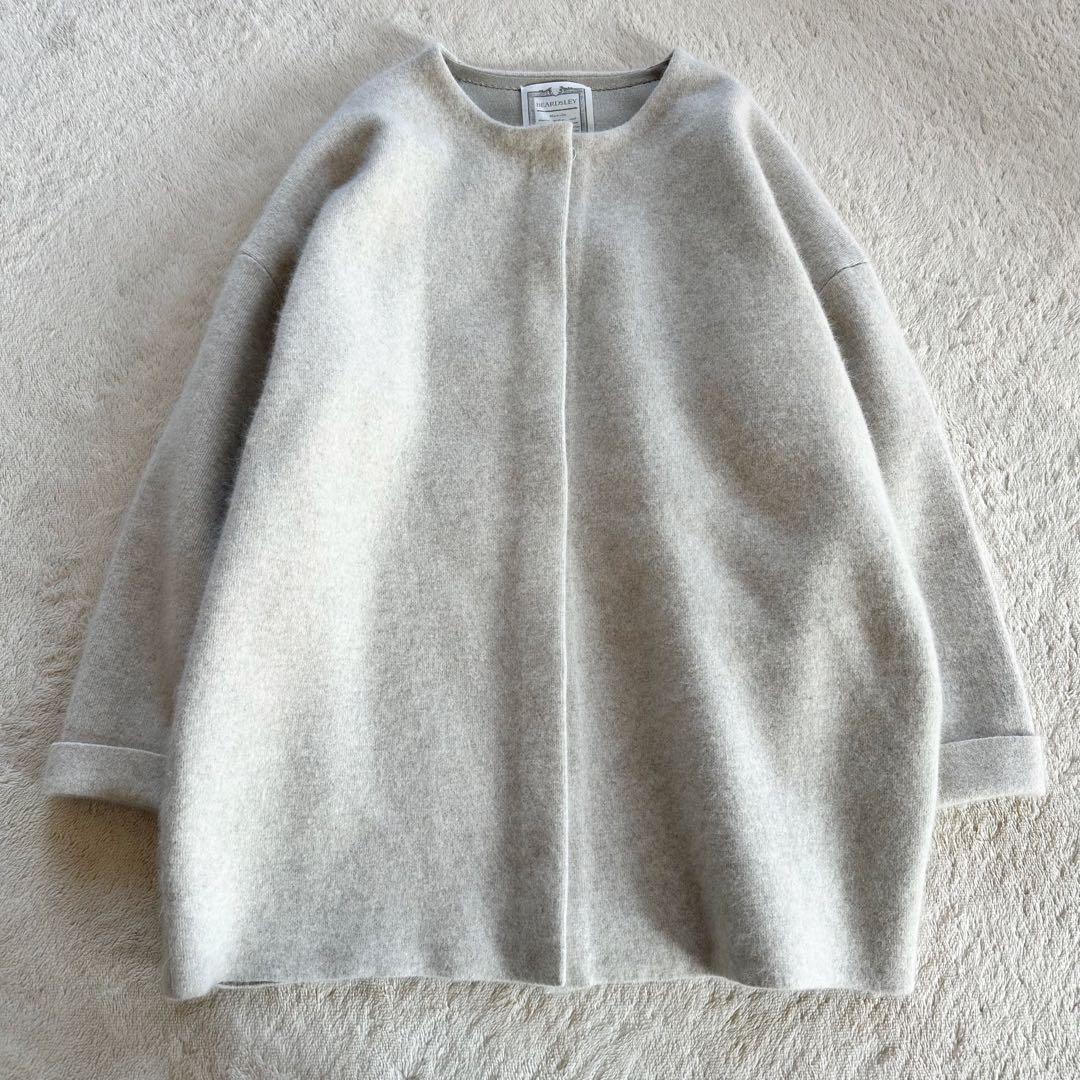 BEARDSLEY ビアズリー ノーカラーコート オフホワイト