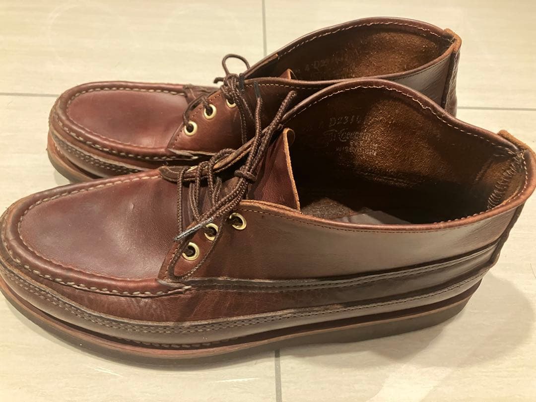 ラッセルモカシン スポーティングクレーチャッカ クロムエクセル バーガンディ箱無