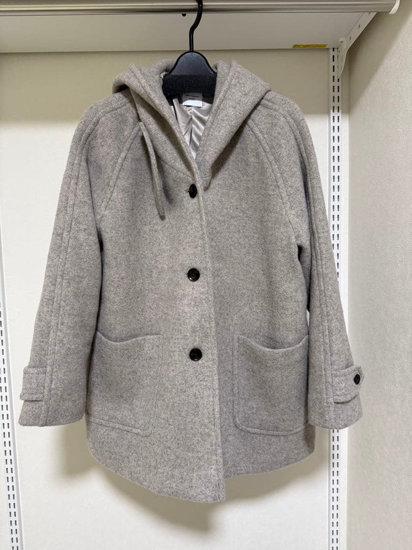 【DOORS】エアリーウールフードコート杢GREGE