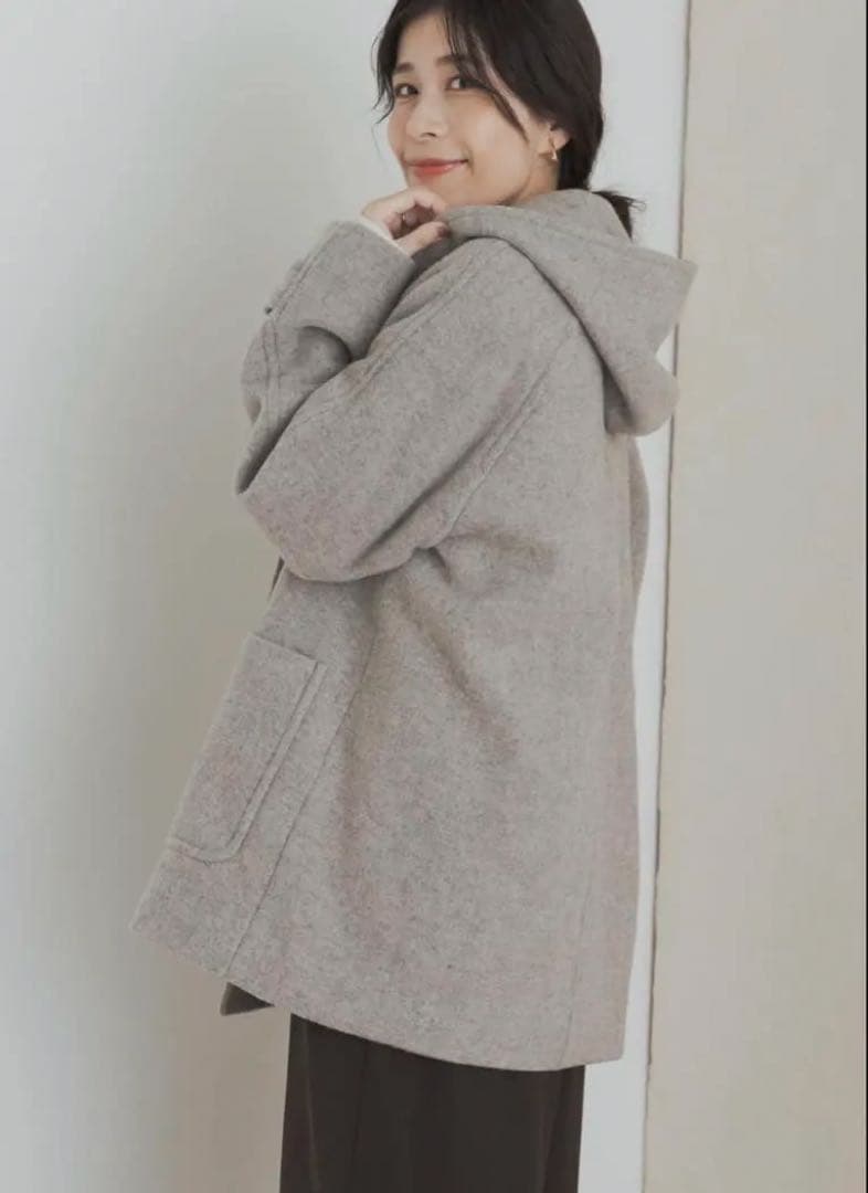 【DOORS】エアリーウールフードコート杢GREGE