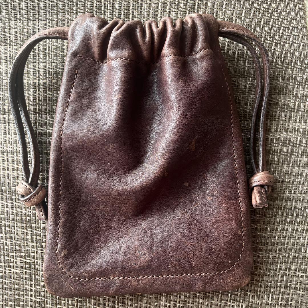 tomyホースハイド レザー巾着