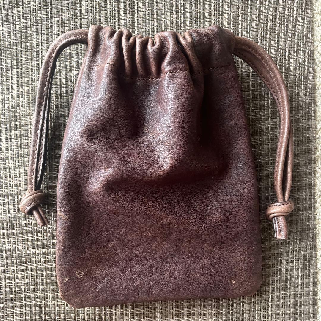 tomyホースハイド レザー巾着