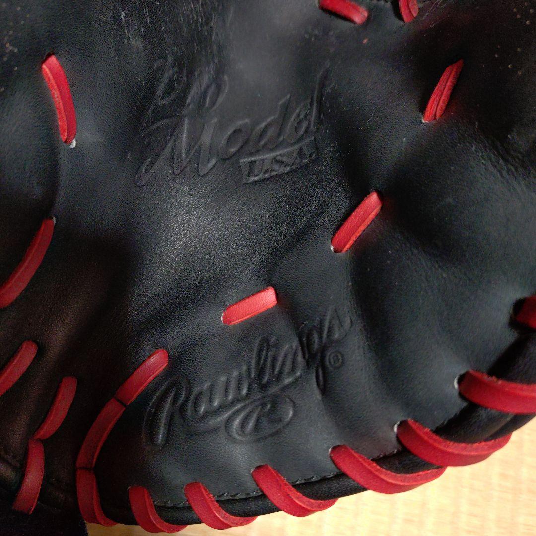 Rawlings 軟式ファーストミット　左利き　 黒/赤