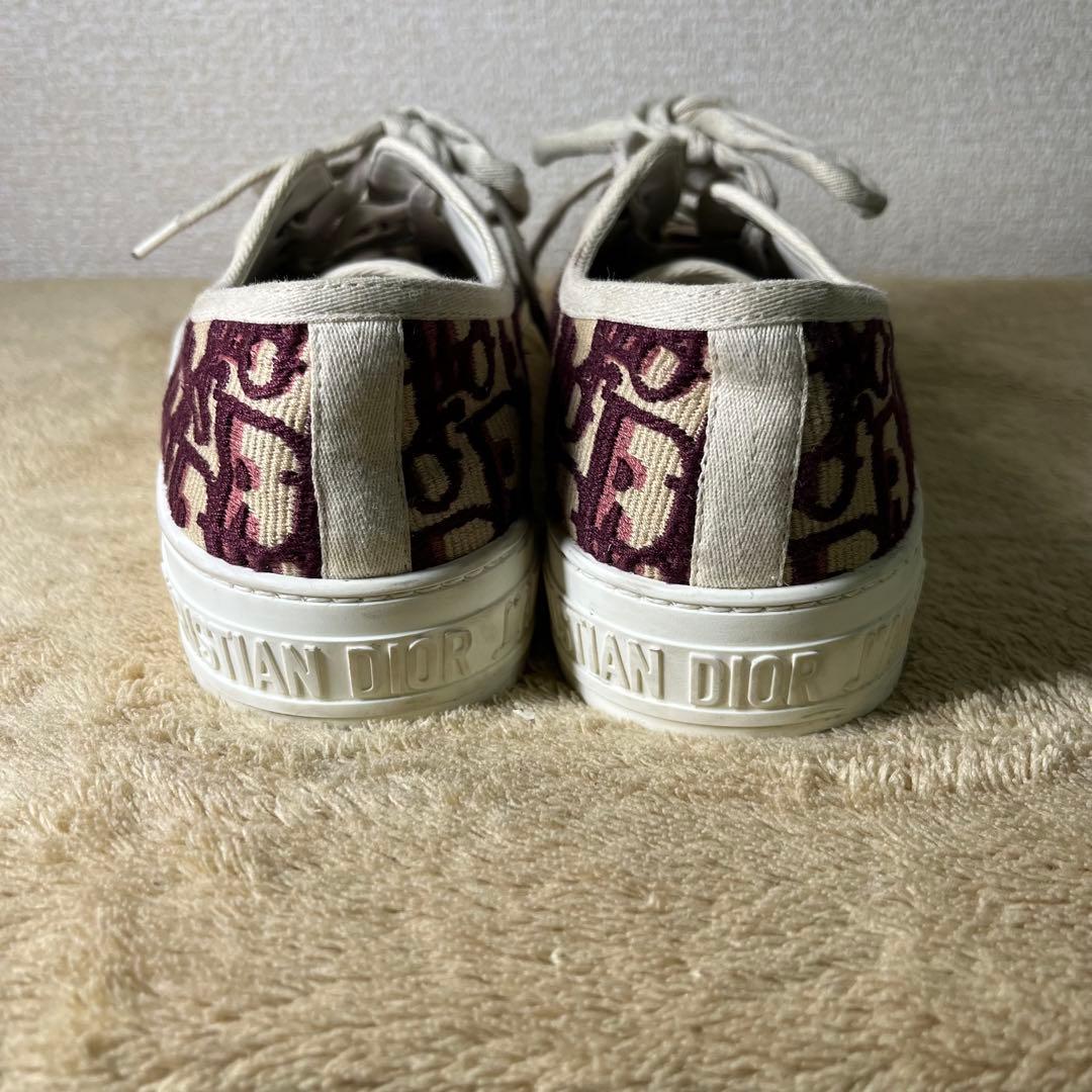 クリスチャンディオール オブリーク ファブリック スニーカー ベージュ ボルドー
