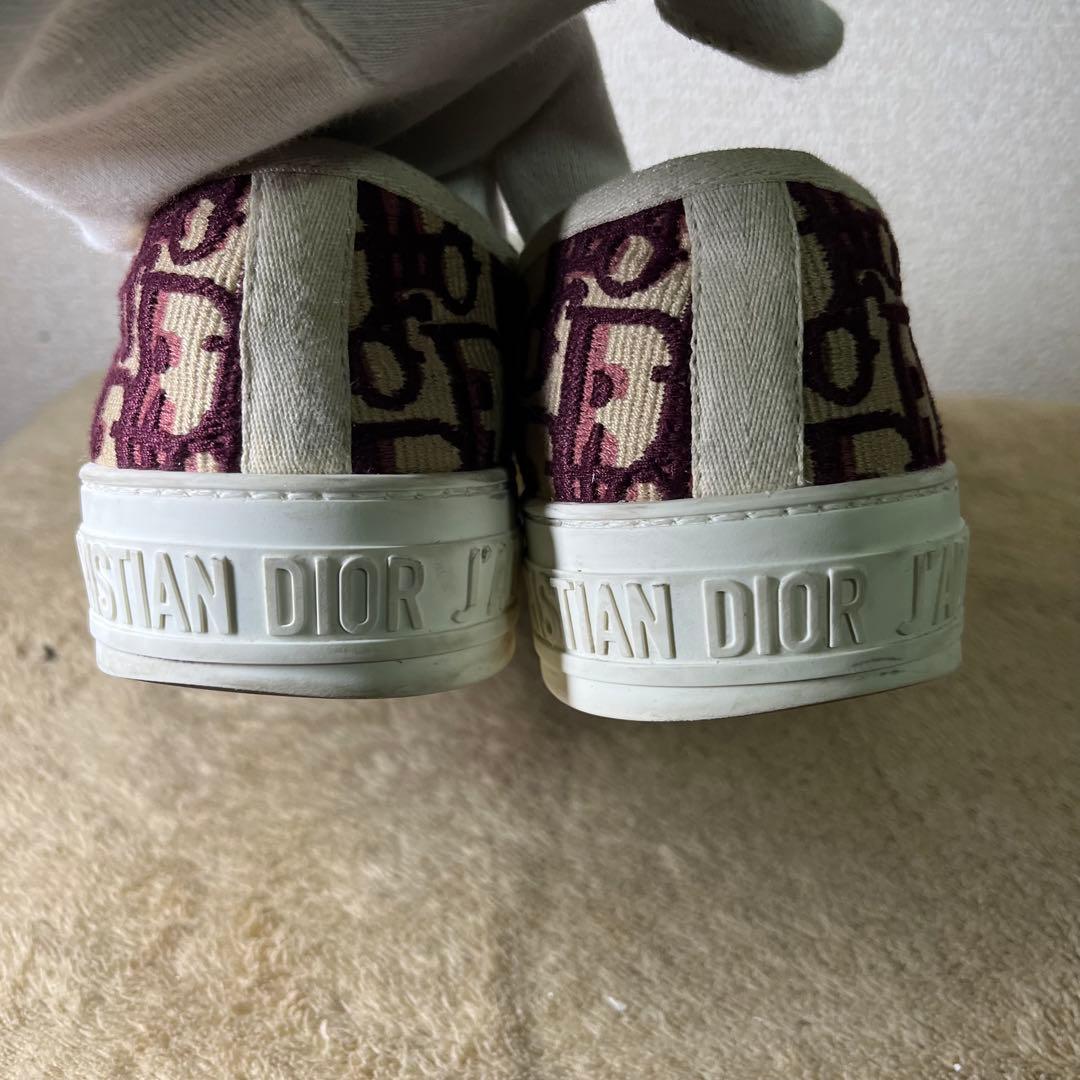 クリスチャンディオール オブリーク ファブリック スニーカー ベージュ ボルドー
