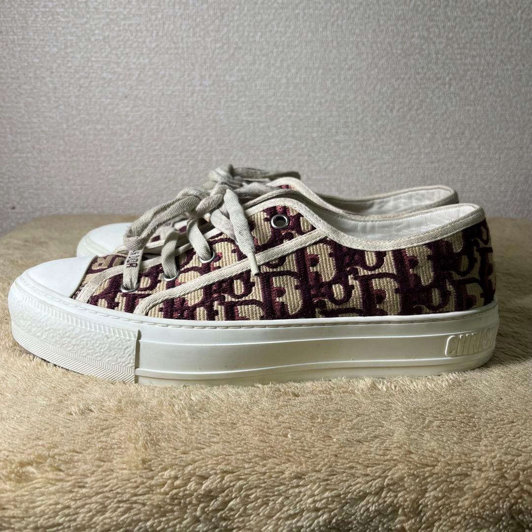 クリスチャンディオール オブリーク ファブリック スニーカー ベージュ ボルドー