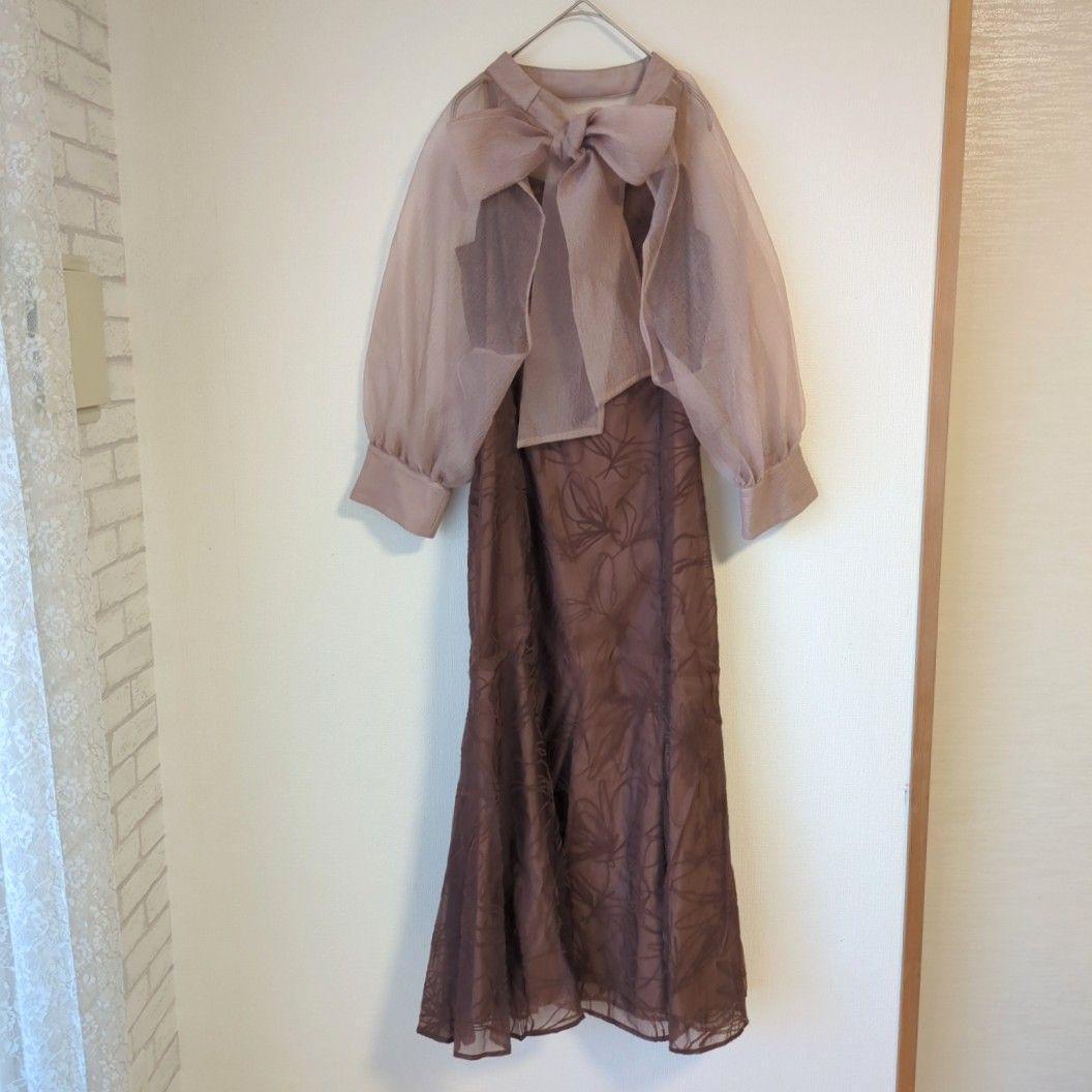 美品 カナ ボウタイ リボン ボレロ ワンピース S お呼ばれ オケージョン