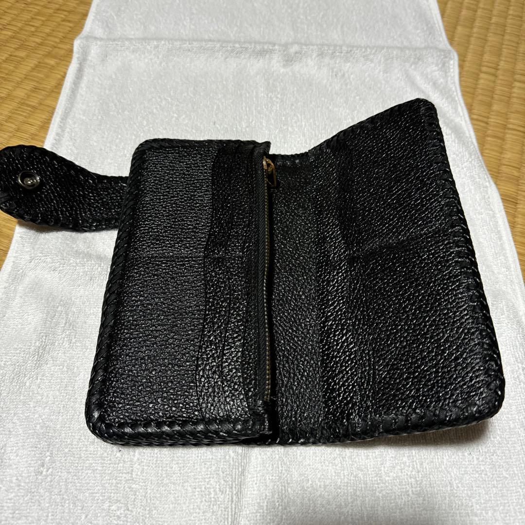 スティングレイ　(エイ革) レザー 長財布 黒ハンドメイド