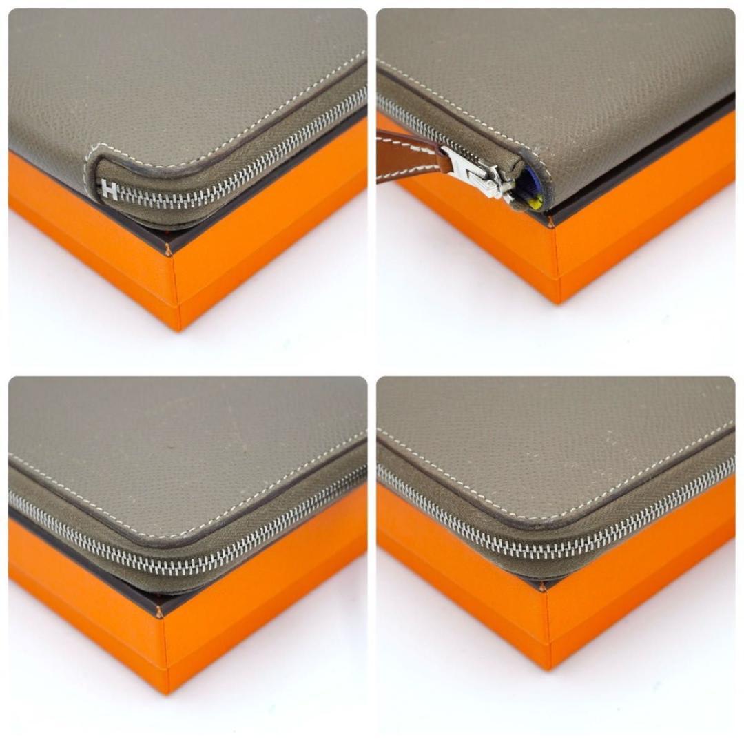 エルメス アザップ シルクイン ロング ヴォーエプソン エトゥープ 長財布