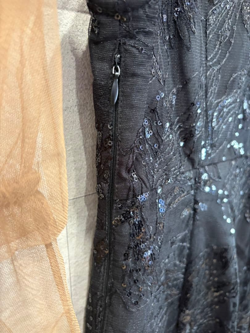 【Leja】エレガント パーティードレス Sサイズ ブラウン/ブラック