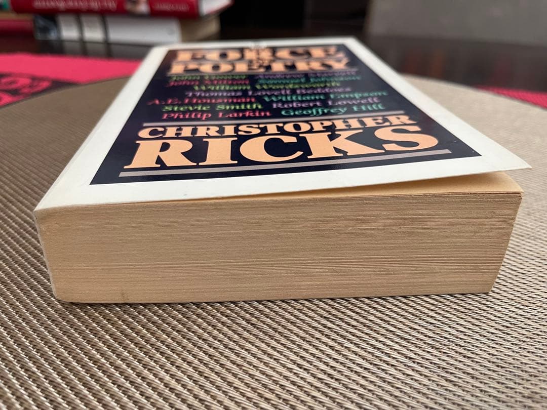 希少　The Force of Poetry Christopher Ricks