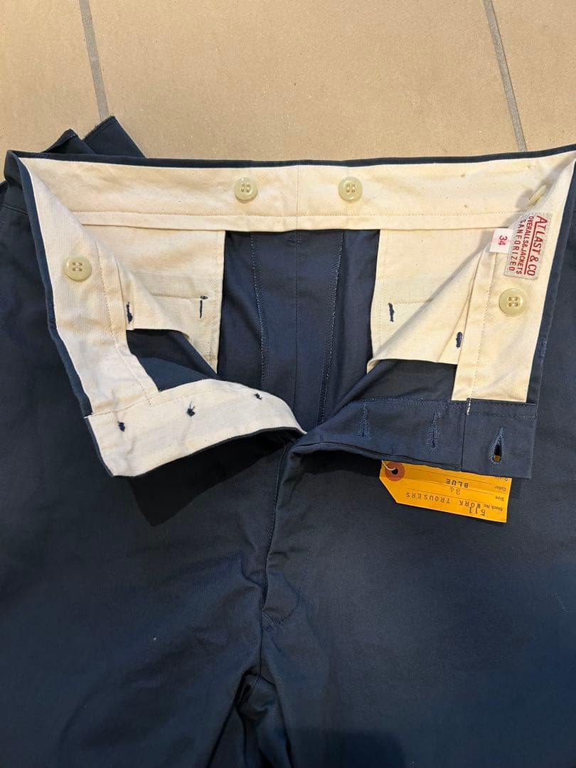 新品　atlast&co 511 NAVY 34 ワークトラウザーズ　AKIRA