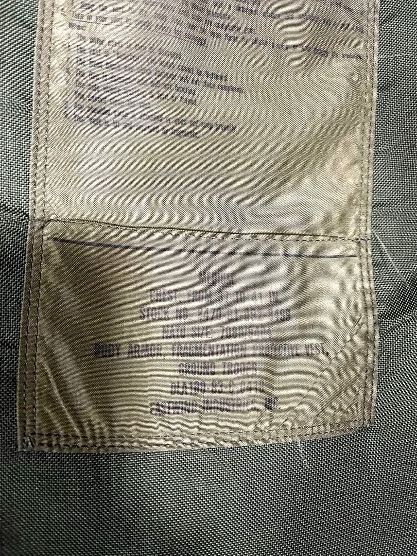 米軍実物 放出品 BDU迷彩 PASGT ボディーアーマー　Mサイズ