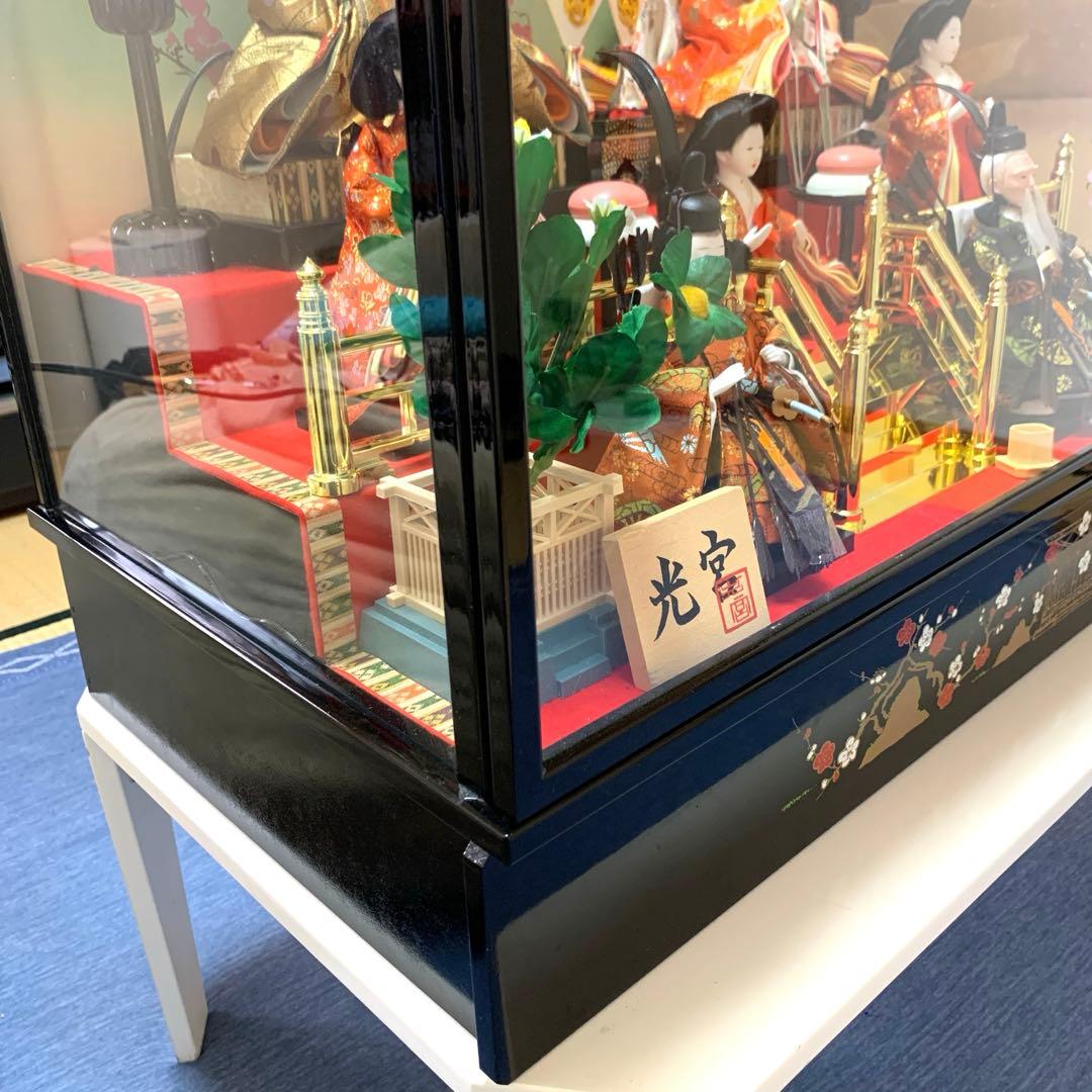 雛人形　7人飾り　3段　ケース　オルゴール　灯りつき