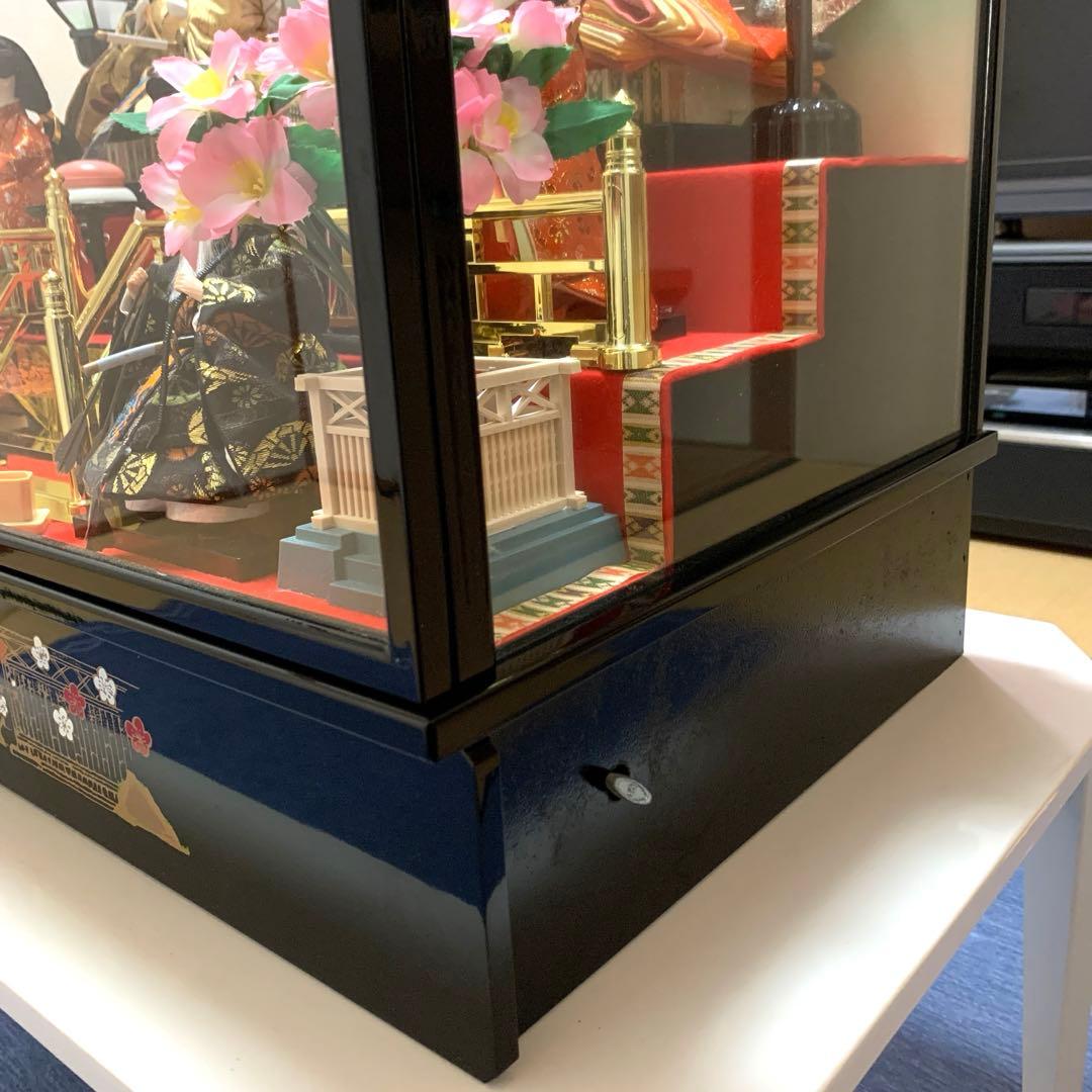 雛人形　7人飾り　3段　ケース　オルゴール　灯りつき