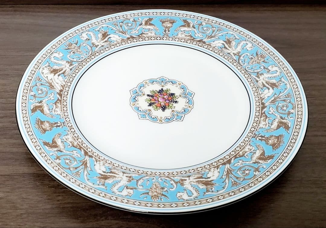 S17ウェッジウッド フロレンティーン　ターコイズプレート　メイン　取り皿セット