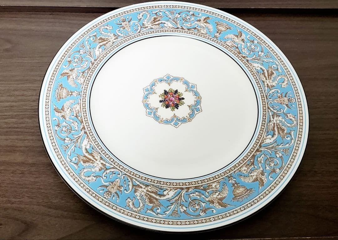 S17ウェッジウッド フロレンティーン　ターコイズプレート　メイン　取り皿セット