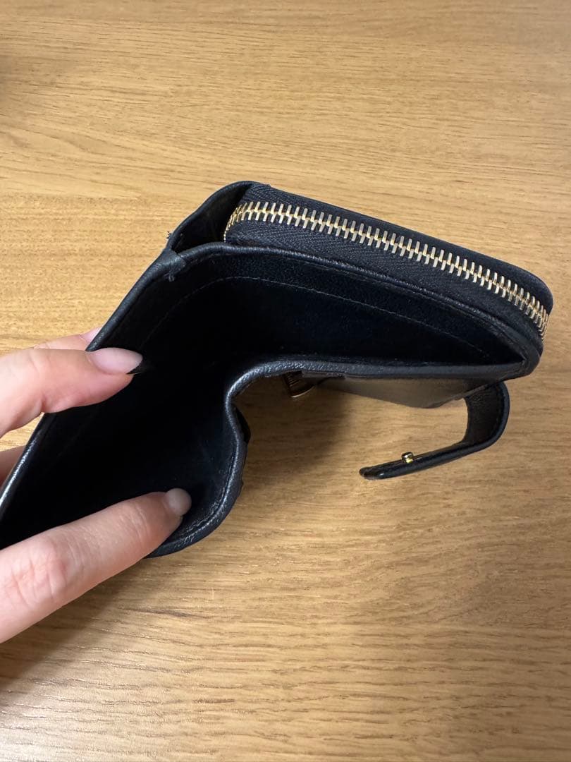 も*️様 YSL 黒レザー ミニ財布