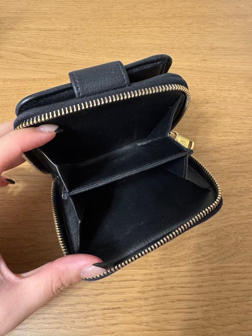 も*️様 YSL 黒レザー ミニ財布
