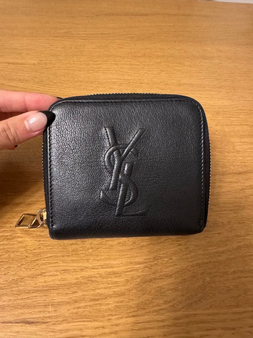 も*️様 YSL 黒レザー ミニ財布