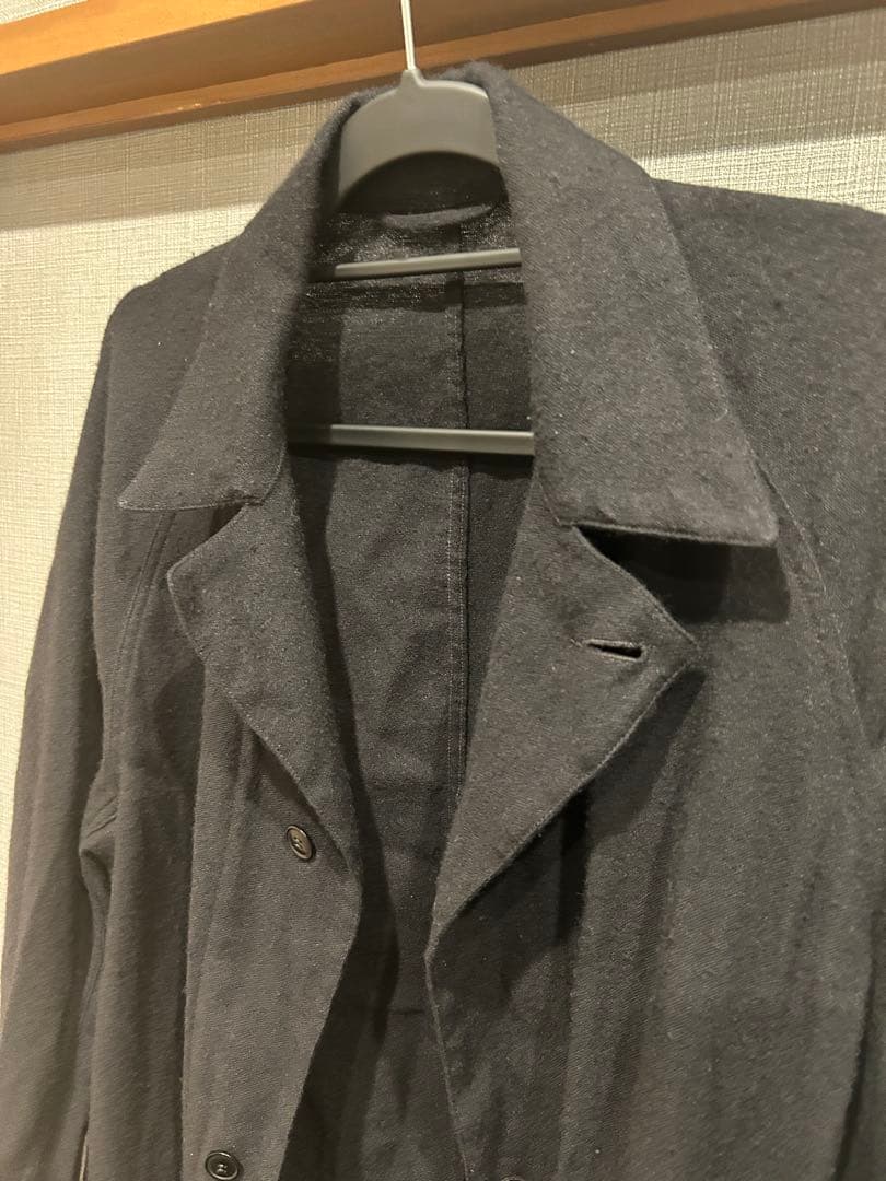 名作　コモリ　COMOLI カシミヤ和紙ワークジャケット ブラック　サ