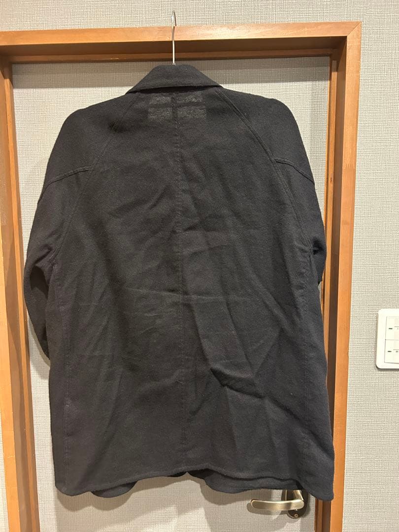 名作　コモリ　COMOLI カシミヤ和紙ワークジャケット ブラック　サ