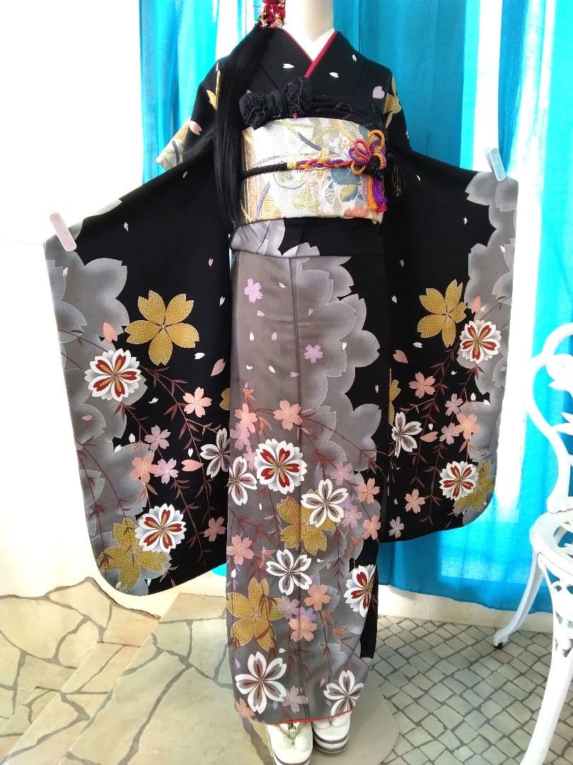 振袖フルセット、正絹振袖成人式、重ね衿帯揚げ帯締め、西陣袋帯、長襦袢